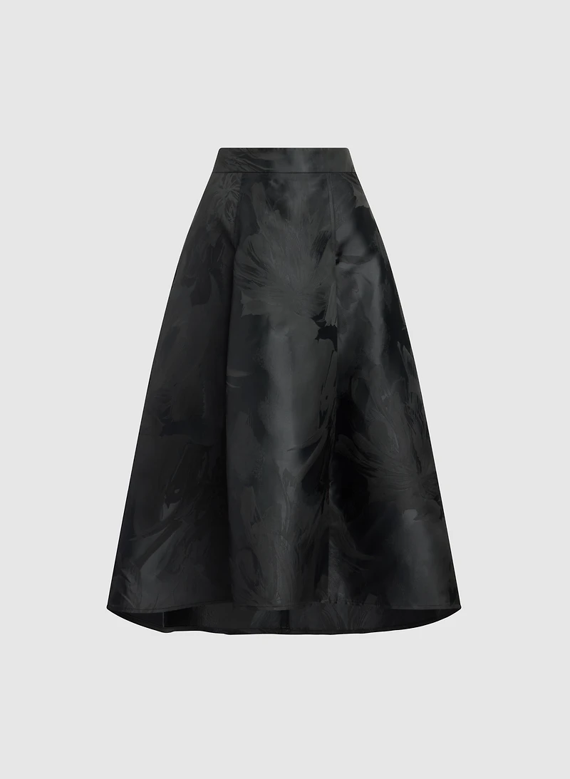 Floral Satin Skirt