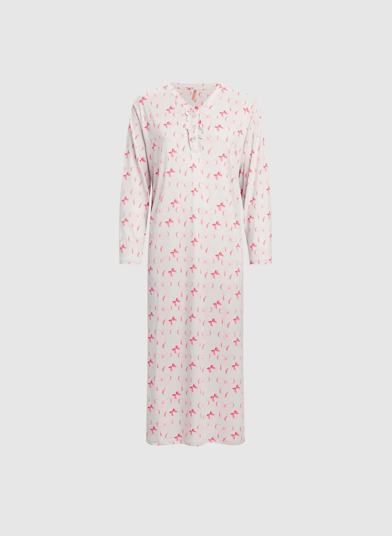 Chemise de nuit à motif rubans