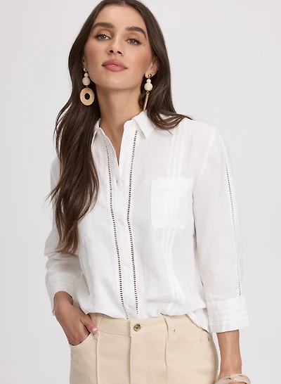 Blouse en mélange de coton et lin