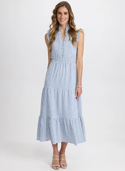 Striped Ruffle Detail Dress