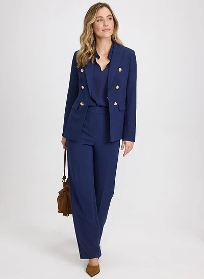 Button Detail Blazer & Olivia Wide-Leg Pants