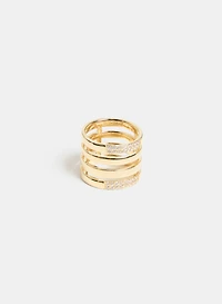 Tiered Crystal Band Ring