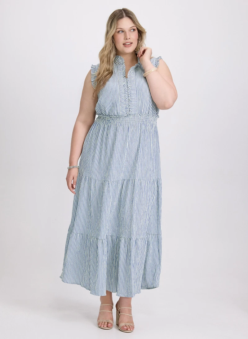Robe maxi rayée