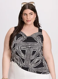 Geometric Stripe Print Top