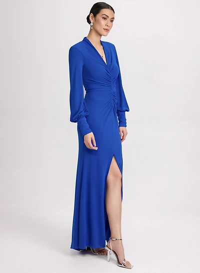 Robe en crêpe froncée