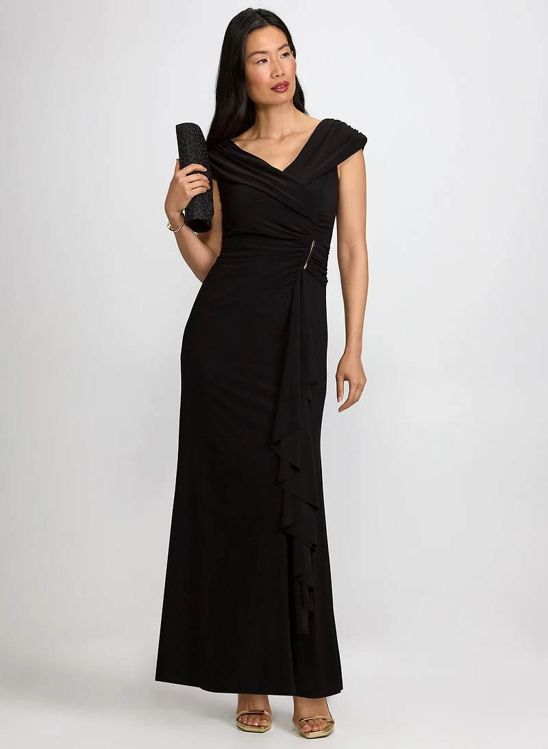Fitted Shawl Collar Dress