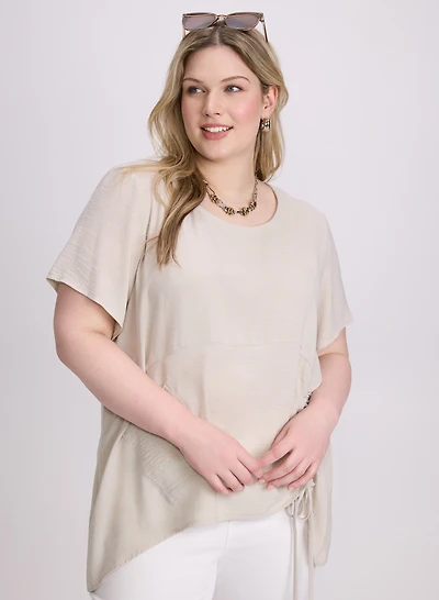 Joseph Ribkoff - Asymmetric Ruched Hem Blouse