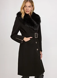 Faux-Fur Collar Coat