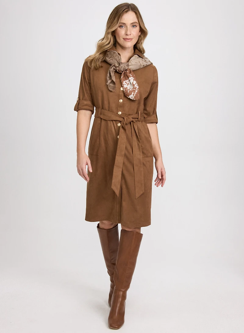Robe-chemisier en suède végane