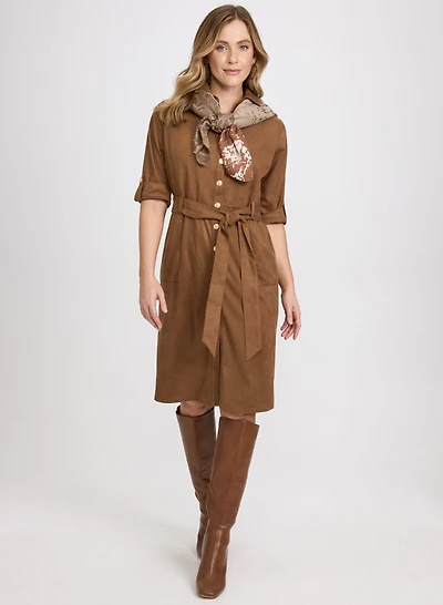 Robe-chemisier en suède végane