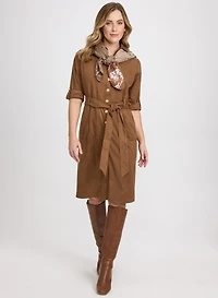 Robe-chemisier en suède végane
