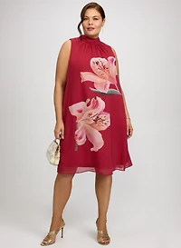 Lily Print Chiffon Dress