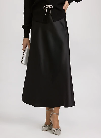 Satin Bias Cut Skirt