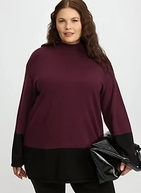 Embellished Colour Block Tunic Sweater