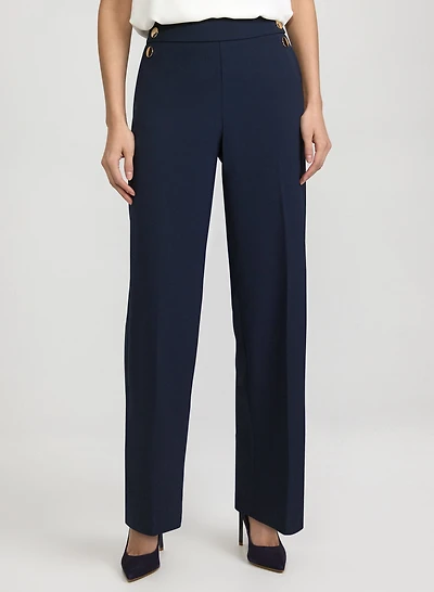 Pull-On Wide Leg Pants