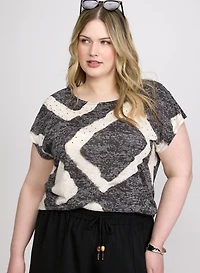 Geometric Cap Sleeve T-Shirt