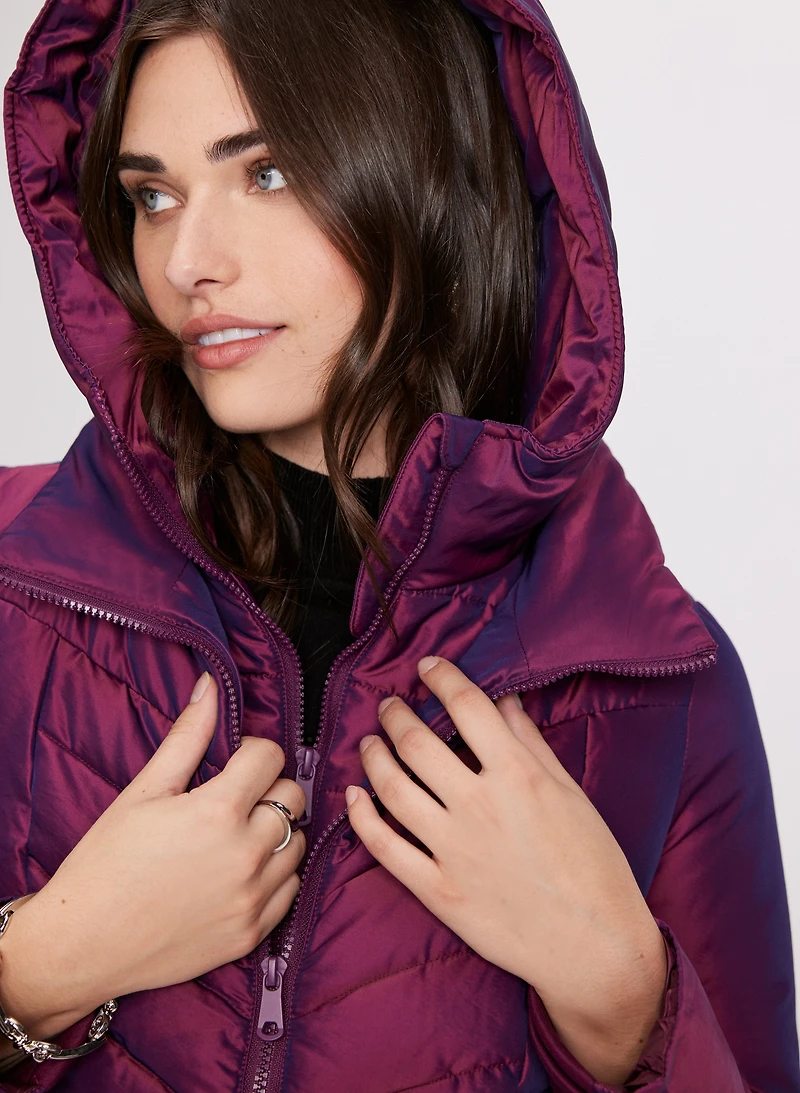 Bernardo - Manteau long matelassé métallique