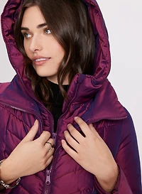 Bernardo - Manteau long matelassé métallique