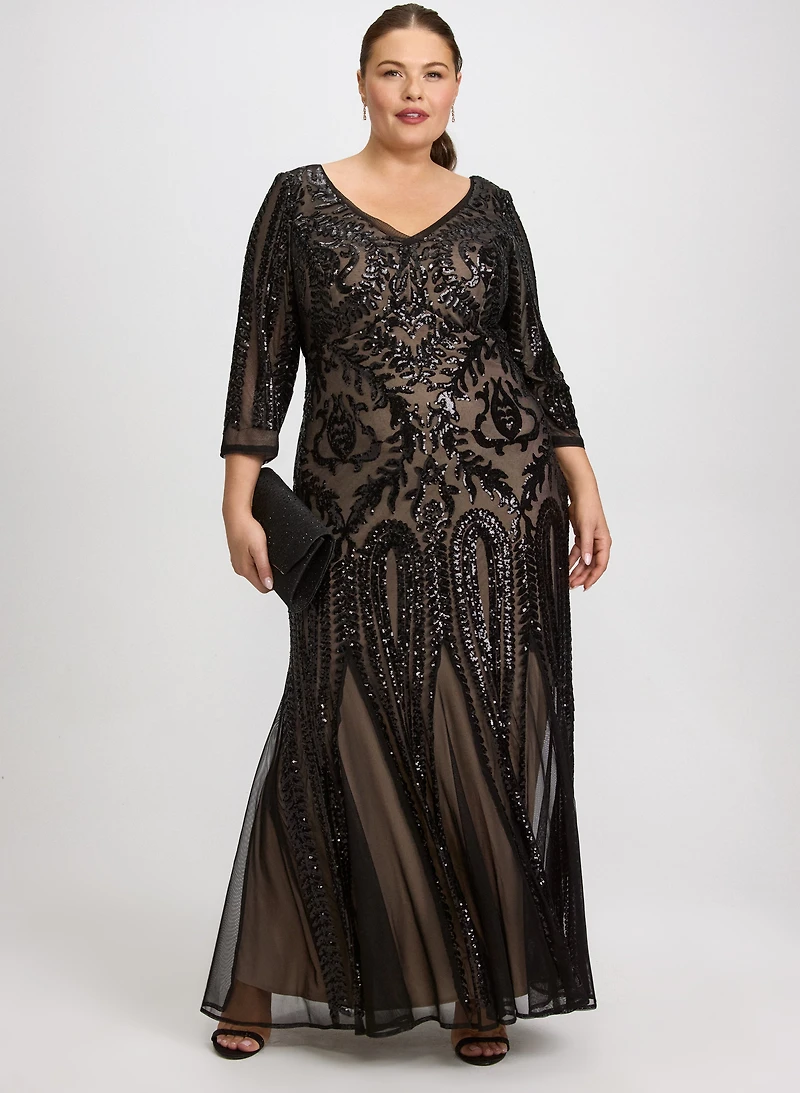 Robe transparente à paillettes