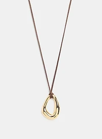 Irregular Open Hoop Cord Necklace