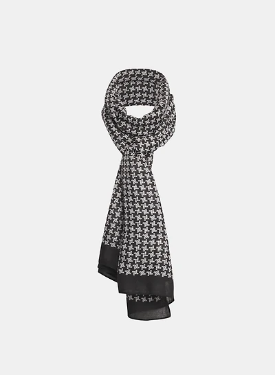 Houndstooth Print Scarf