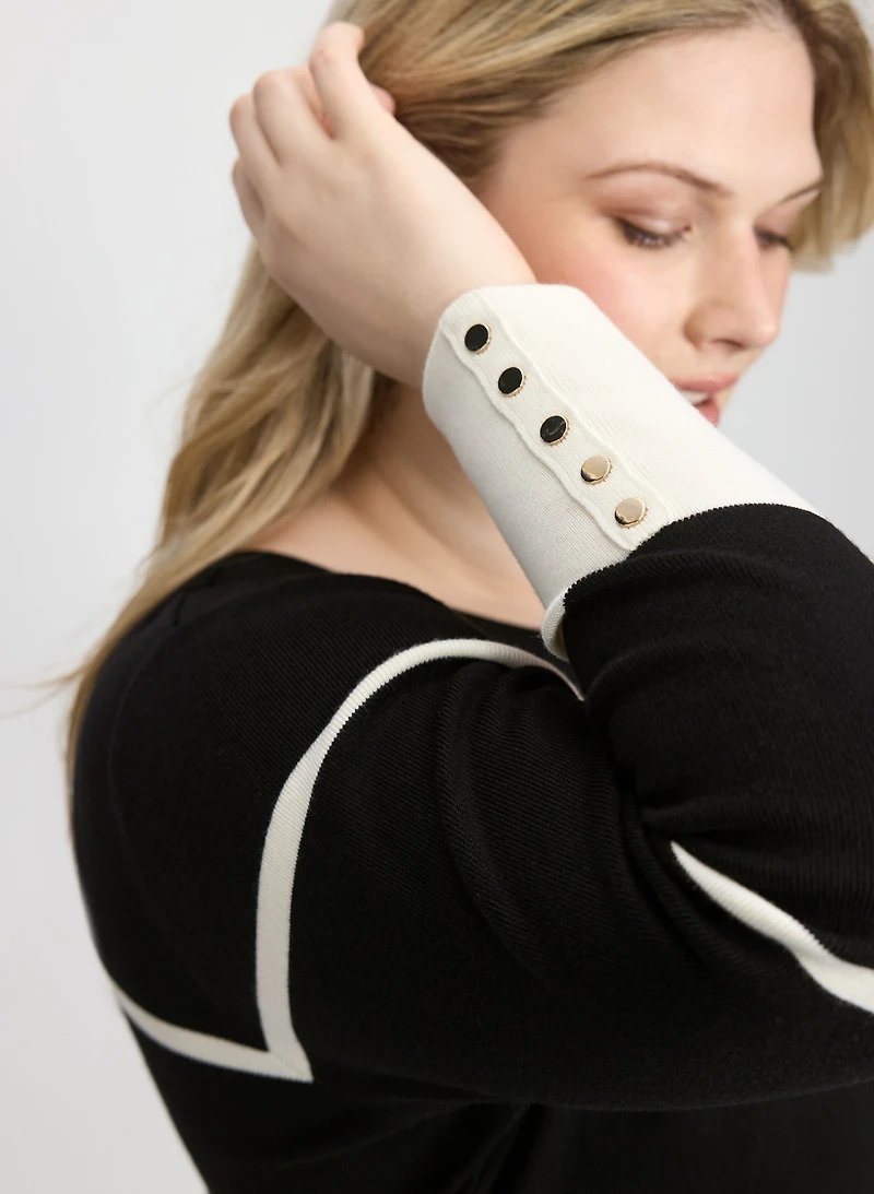 Stripe Rib Knit Sweater