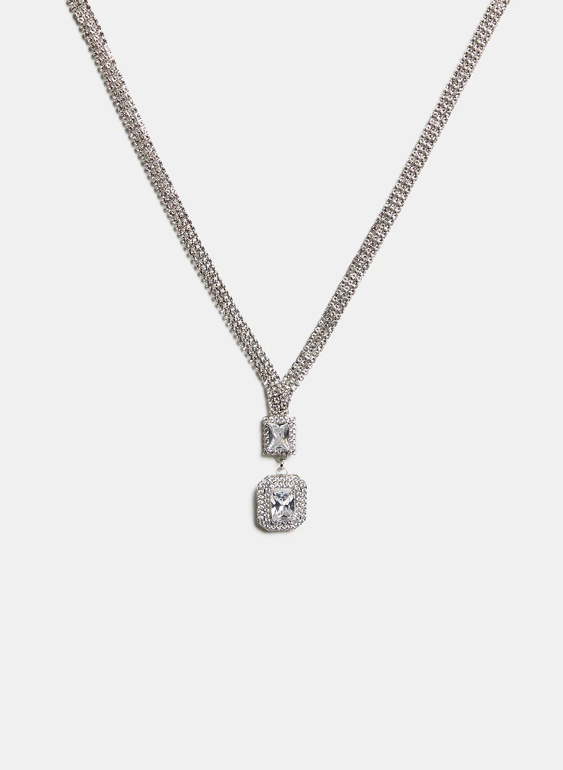 Collier à pendentif en zircons cubiques