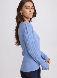 Pull en tricot pointelle