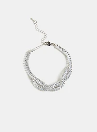 Bracelet tressé à zircons cubiques