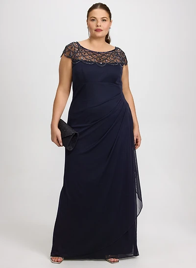 Embellished Mesh Dress