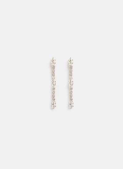 Boucles d'oreilles linéaires à cristaux