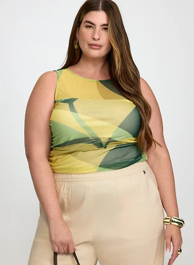 Mesh Abstract Tank Top