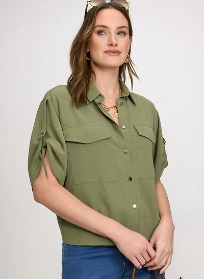 Blouse boutonnée à manches courtes