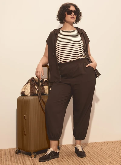 Veste à capuche et pantalon décontracté en sergé