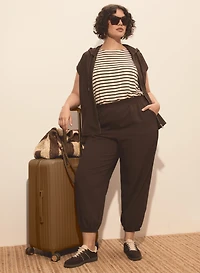 Veste à capuche et pantalon décontracté en sergé