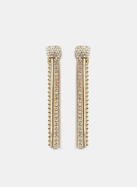 Boucles d'oreilles à chaînes et cristaux 