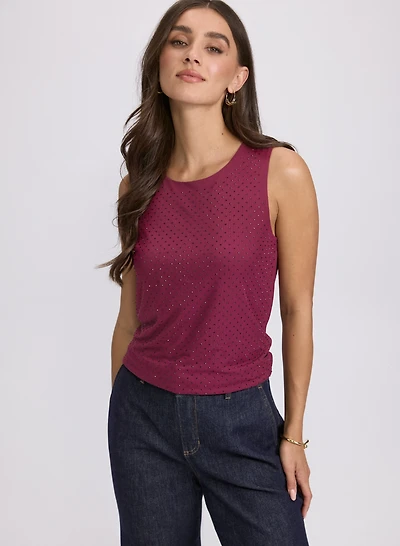 Rhinestone Embellished Tank Top