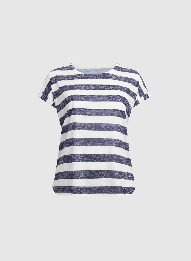 Striped Burnout T-Shirt