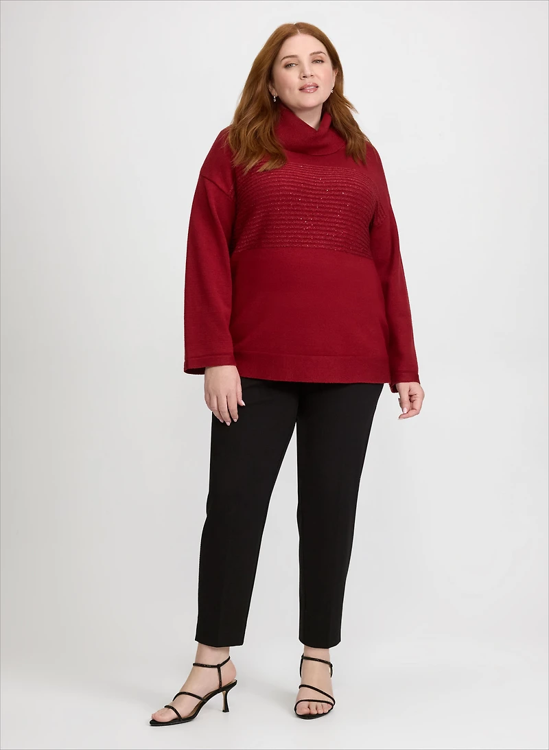 Pull à rayures ottoman et pantalon Sofia orné de cristau