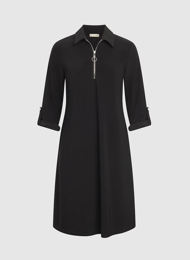 Robe à demi-fermeture éclair en jersey