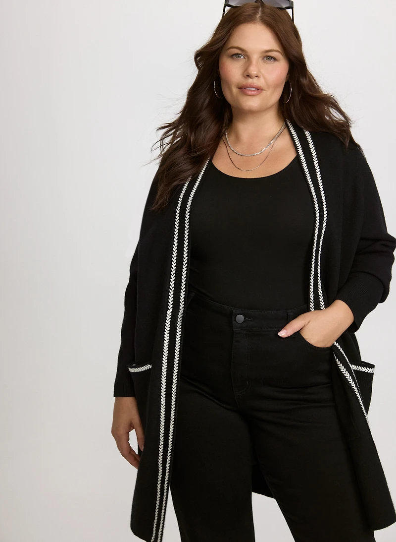Contrast Stitch Cardigan