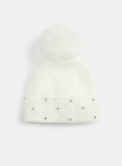 Tuque en tricot à pompon
