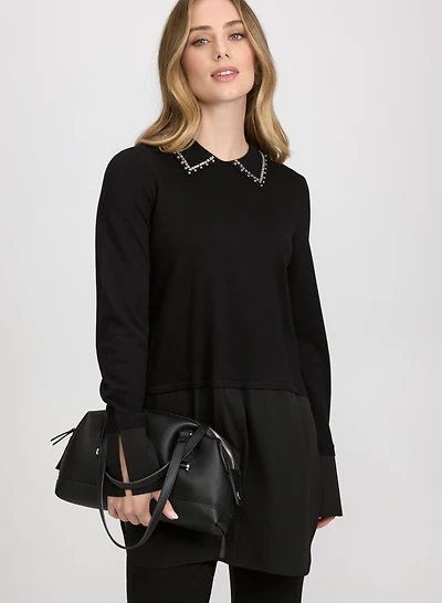 Embellished Layered Sweater