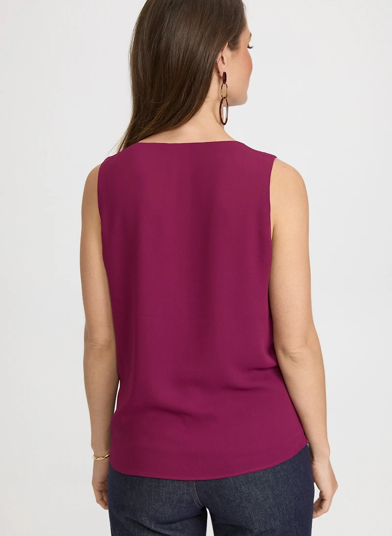 Sleeveless V-Neck Blouse