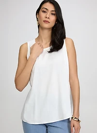 Sleeveless Crew Neck Blouse