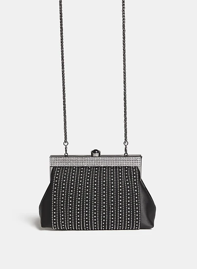 Satin Rhinestone Clutch