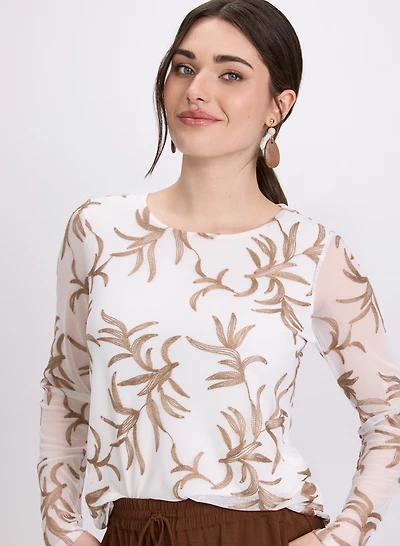 Tropical Embroidered Top