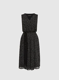 Self-Sash Polka Dot Dress