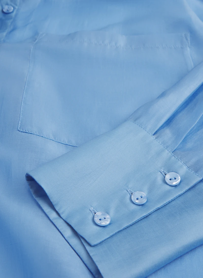 Satin Button-Down Blouse
