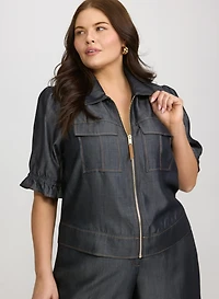 Tencel-Denim Short Sleeve Jacket